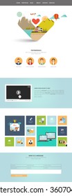 Flat One page website design template. Vector Design
