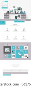 Flat One page website design template. Vector