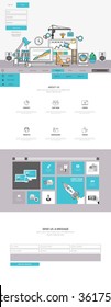 Flat One page website design template. Vector 
