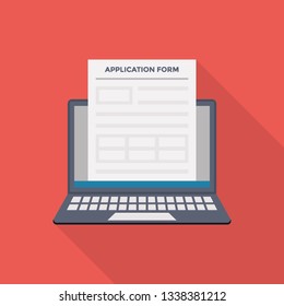 Flat online application form illustration vector 