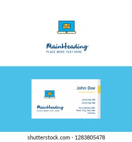 Flat Online banking  Logo and Visiting Card Template. Busienss Concept Logo Design