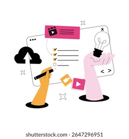 Flat Online Collaboration and Idea Generation illustration