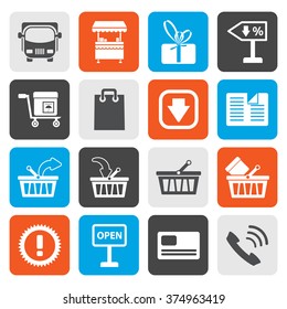 Flat Online shop icons - vector icon set
