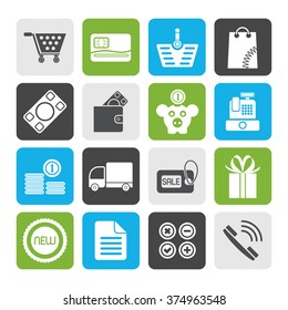 Flat Online shop icons - vector icon set