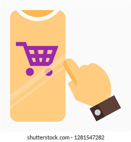 Flat online shop pixel perfect vector icon