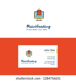 Flat Online shopping Logo and Visiting Card Template. Busienss Concept Logo Design