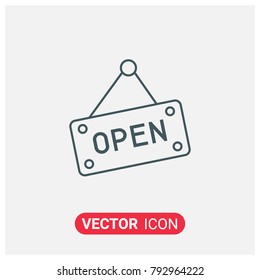 Flat Open Vector Icon