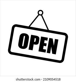 Flat Open Vector Icon illustration.