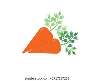 Flat orange carrot icon. Food and vitamins.