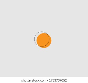icono de círculo naranja plano y resumen de círculo negro transparente