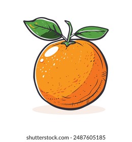 Ilustración plana de la fruta de naranja sobre fondo blanco