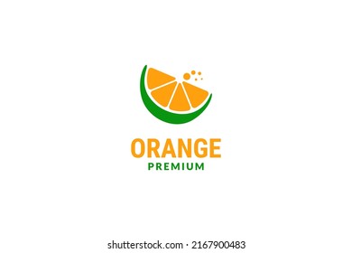 Flat orange fruit logo design illustration idea