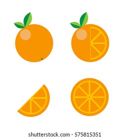Flat orange icon: three-quarter, half,fourth 