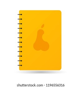 flat orange notebook blocknote zigzag yellow