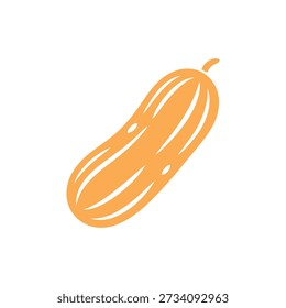 Una ilustración plana de maní anaranjado aislado sobre un fondo blanco, que representa una legumbre común.