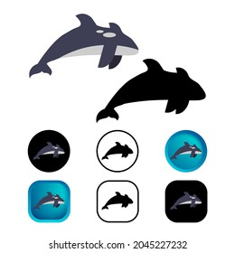 Flat Orca Animal Icon Collection