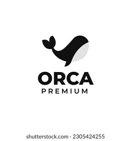 Flat orca whale logo design vector concept illustration idea