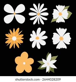 Flor e folha orgânica plana com jardim de verão botânico Natureza Decorar