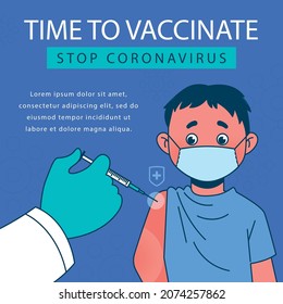Flat organic vaccination campaign illustration free vector