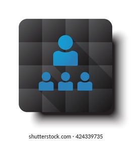 Flat Organization icon on black app button with drop shadow