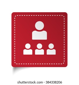 Flat Organization icon on red sticker