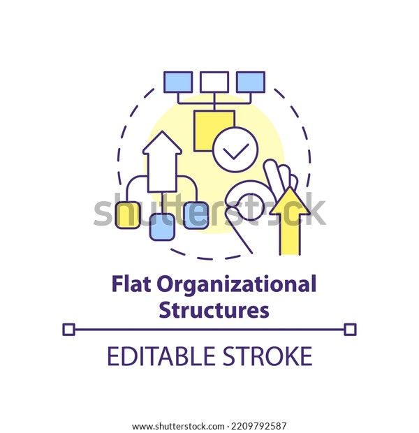 Flat\
organizational structures concept icon. Punditized business trend\
abstract idea thin line illustration. Isolated outline drawing.\
Editable stroke. Arial, Myriad Pro-Bold fonts\
used