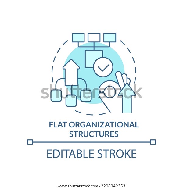 Flat organizational structures turquoise concept
icon. Punditized business trend abstract idea thin line
illustration. Isolated outline drawing. Editable stroke. Arial,
Myriad Pro-Bold fonts
used