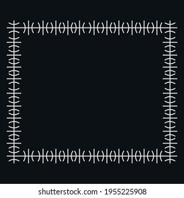 Flat ornament frame. Simple style company poster design background symbol. Logo design element. T-shirt printing. Vector for sticker.