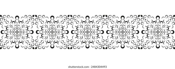 Flat ornament style ethnic seamless borders