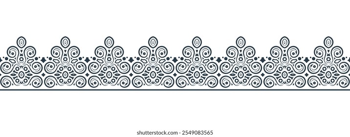 Flat ornament style ethnic seamless borders
