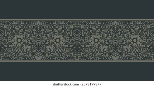 Flat ornament style ethnic seamless borders