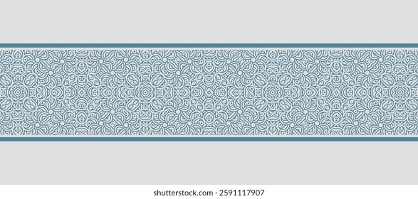 Flat ornament style ethnic seamless borders