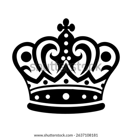 Flat Ornate Crown Icon – Luxury Monarchy Symbol Vector. Ideal for royalty, monarchy, luxury branding, leadership, and regal design themes.