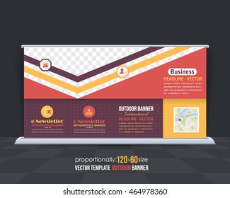 Flat Outdoor Banner or Horizontal Website Banner, Advertising Design