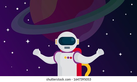 Flat outer space background illustration vector