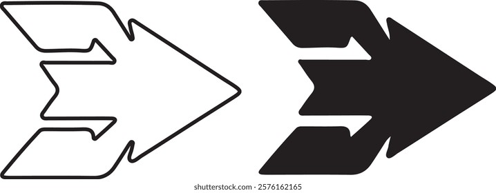 Flat and outline Arrow icon design on white background