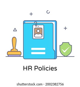 Flat outline editable vector of hr policies