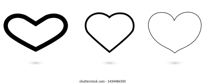 "Flat outline heart icon set.Graphic design in the concept of love.Love emblem in layout.Vector love symbol for Valentine's Day.vector illustration."