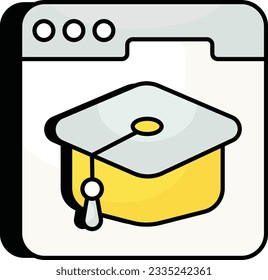  flat outline icon Website Education