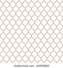 Flat outline moroccan seamless pattern, vector illustration