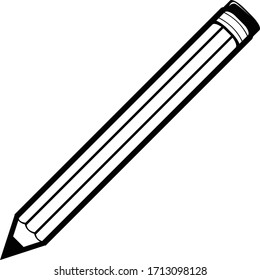 Flat outline pencil icon for web design or mobile app
