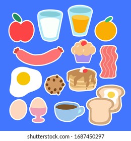 Colección de imágenes de vídeo editable con diseño plano de alimentos y caracoles