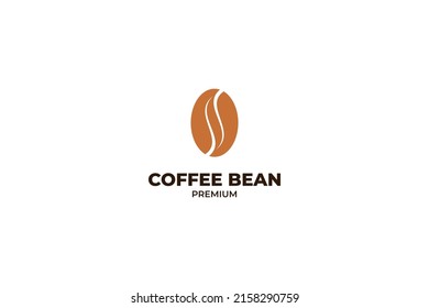 Flat oval coffee bean logo illustration vector template