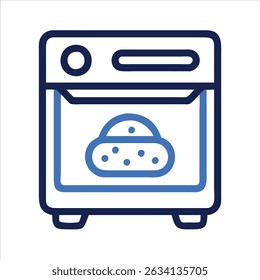 Ícone de forno plano conceito de design de ilustração moderna isolado