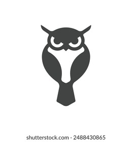 Flat Owl Black Logo Concept