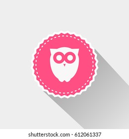 flat owl icon with long shadow