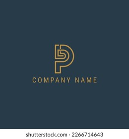 Logotipo de letra plana con línea. Logo mínimo