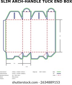 Modelo de caixa plana ilustrando dimensões e construção para impressão e embalagem