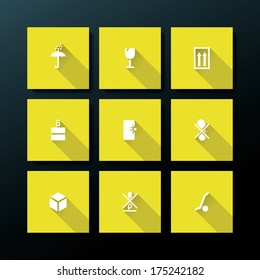 Flat packaging icon set - vector illustration