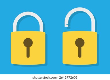 Flat padlock icon sign symbol vector